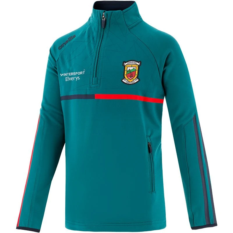 Mayo GAA Kids' Dolmen Brushed Half Zip Top Green / Marine / Red
