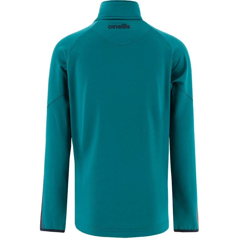 Mayo GAA Kids' Dolmen Brushed Half Zip Top Green / Marine / Red - Image 2