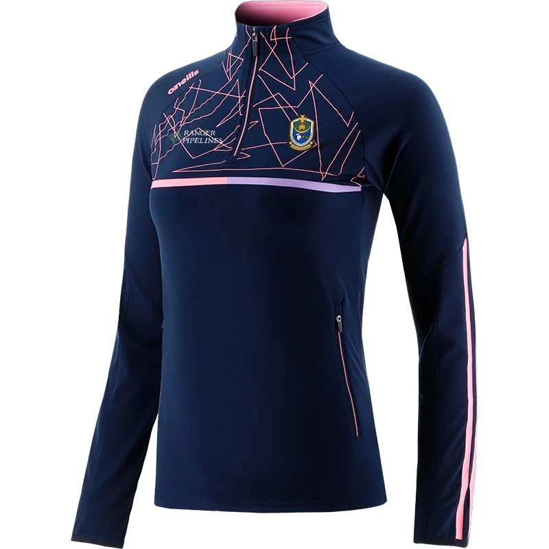 Roscommon GAA Women's Dolmen Brushed Half Zip Top Marine / Pink / Purple