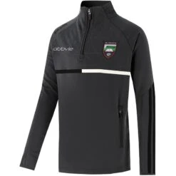 Sligo GAA Kids' Dolmen Brushed Half Zip Top Dark Grey / Black / White
