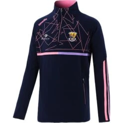 Wexford GAA Kids' Dolmen Brushed Half Zip Top Marine / Pink / Purple