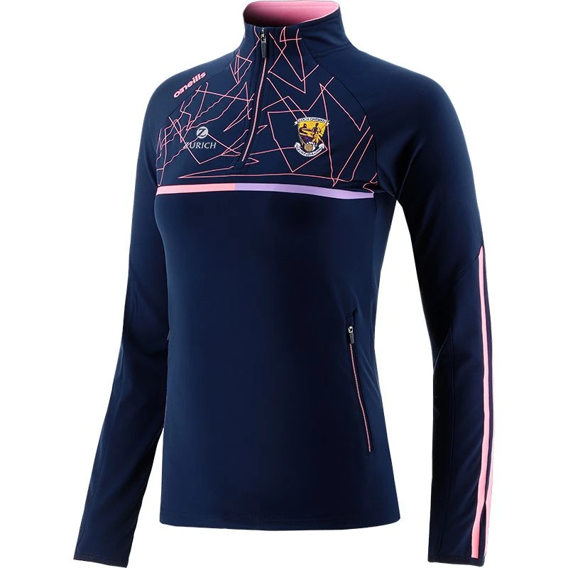Wexford GAA Women's Dolmen Brushed Half Zip Top Marine / Pink / Purple