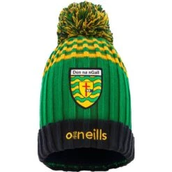 Donegal GAA Kids' Peak Bobble Hat Green / Marine / Amber