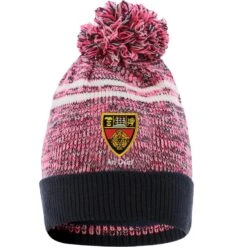 Down GAA Harlem Knitted Bobble Hat Marine / Pink