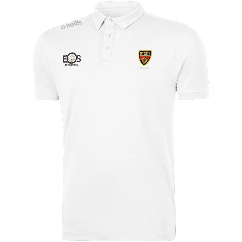 Down GAA Men's Pima Cotton Polo Shirt White