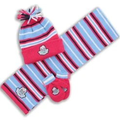 Dublin Kids' Alex Hat, Scarf And Glove Set Marine / Pink / Sky