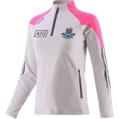Dublin GAA Women's Nevada Brushed Half Zip Top Silver / Pink / Marine