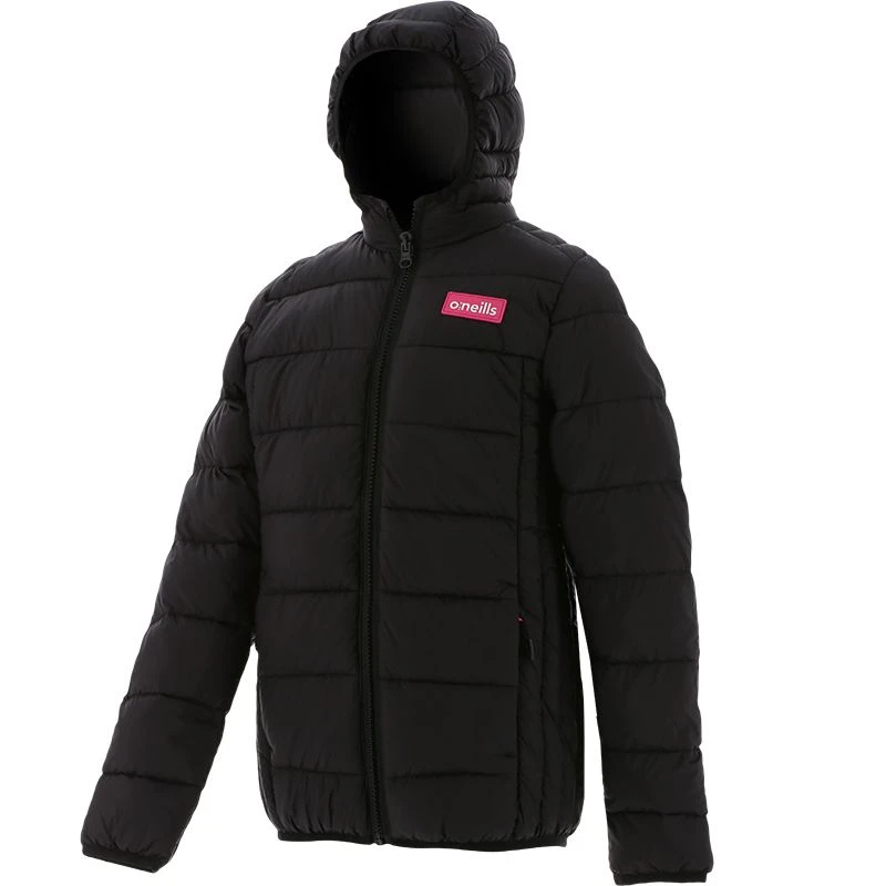 Kids' Fiona Hooded Padded Jacket Black / Pink