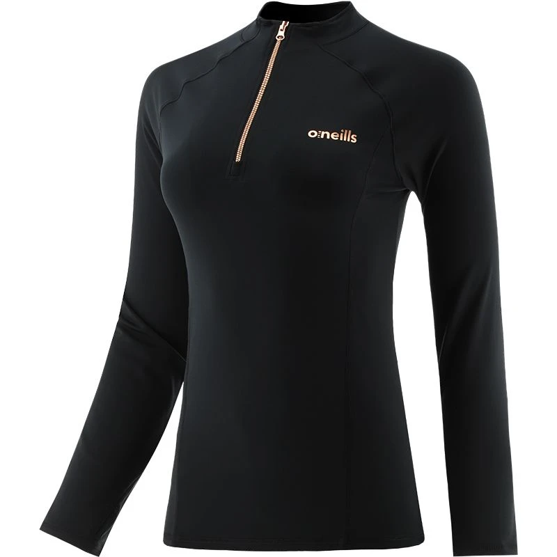 Women's Freya Half Zip Black / Rose Gold - Image 3