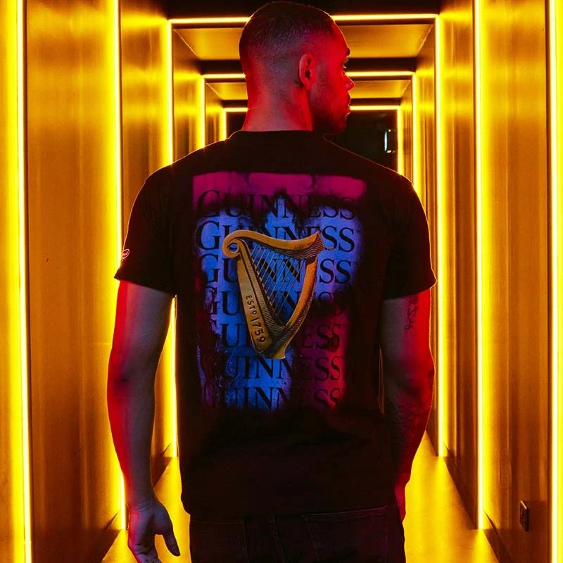 Guinness Men's Printed Harp T-Shirt Black - Image 2