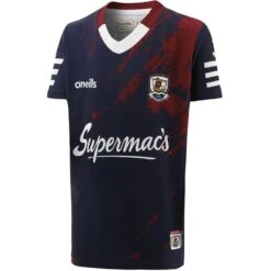 Galway GAA Hurling Kids' Short Sleeve Training Top Marine / Maroon