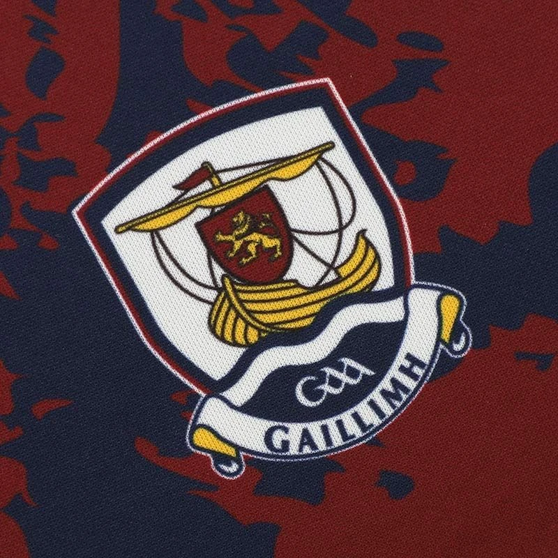 Galway GAA Hurling Kids' Short Sleeve Training Top Marine / Maroon - Image 3