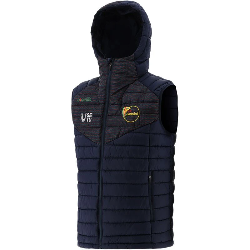Carlow GAA Kids' Harlem Hooded Padded Gilet Marine / Bottle / Red