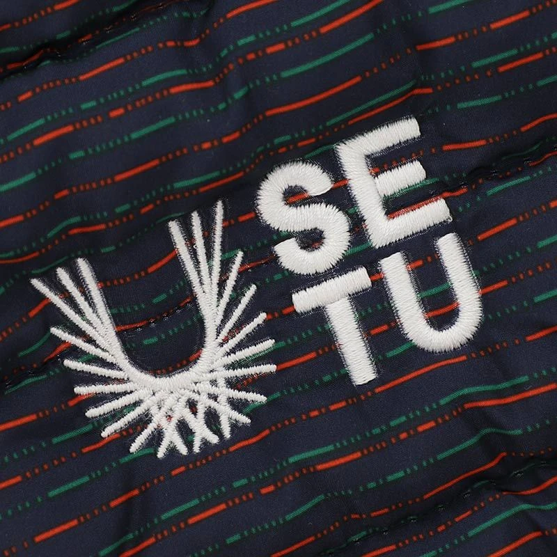 Carlow GAA Kids' Harlem Hooded Padded Gilet Marine / Bottle / Red - Image 4