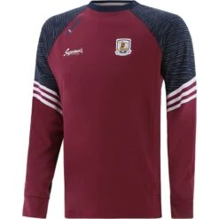 Galway GAA Men's Harlem Technical Fleece Crew Neck Top Maroon / Marine / White