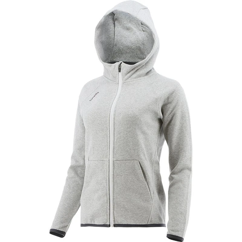 Women's Henry Fleece Full Zip Hoodie Grey - Image 3
