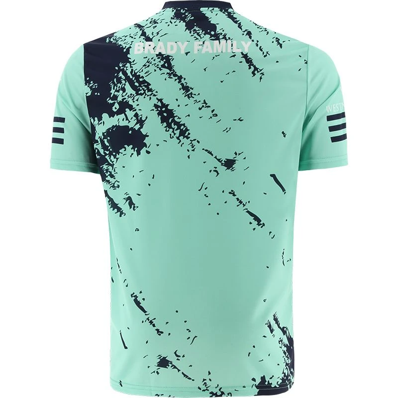 Kildare GAA Kids' Short Sleeve Training Top Mint / Marine - Image 2