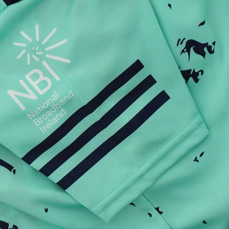 Kildare GAA Kids' Short Sleeve Training Top Mint / Marine - Image 6