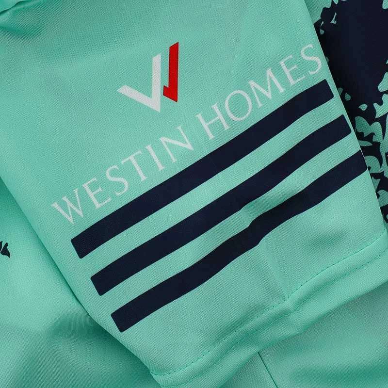 Kildare GAA Kids' Short Sleeve Training Top Mint / Marine - Image 7