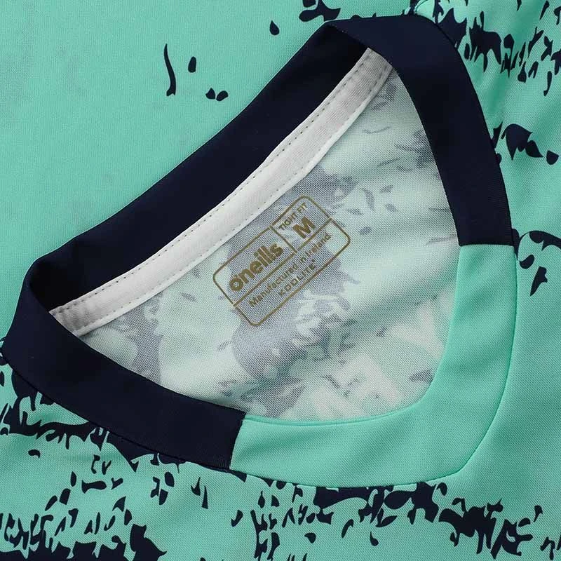 Kildare GAA Kids' Short Sleeve Training Top Mint / Marine - Image 4