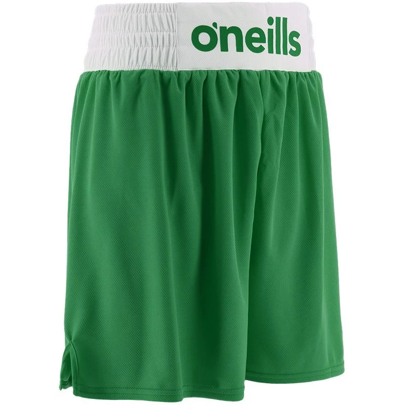 Kids' Knockout Boxing Shorts Green / White - Image 2