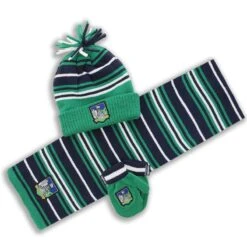 Limerick Kids' Alex Hat, Scarf And Glove Set Marine / Green / White