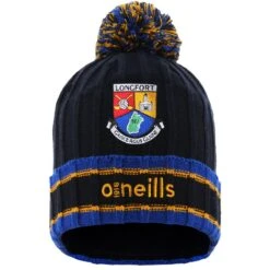 Longford GAA Kids' Darcy Bobble Hat Marine / Royal / Amber