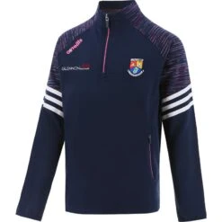 Longford GAA Kids' Harlem Brushed Half Zip Top Marine / Pink / White