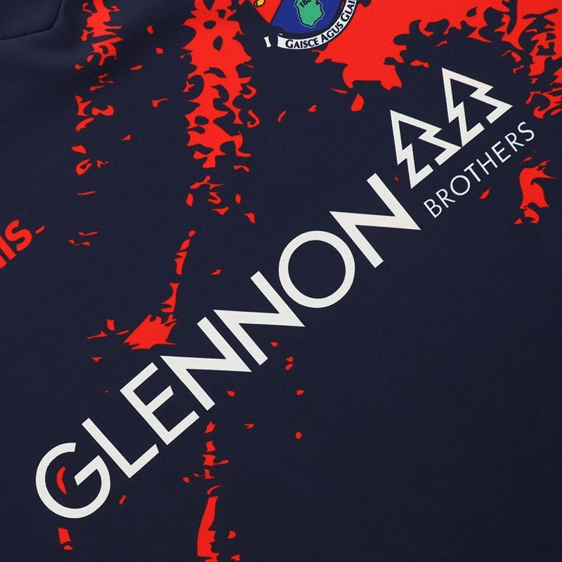 Longford GAA Hurling Kids' Short Sleeve Training Top Marine / Red - Image 6