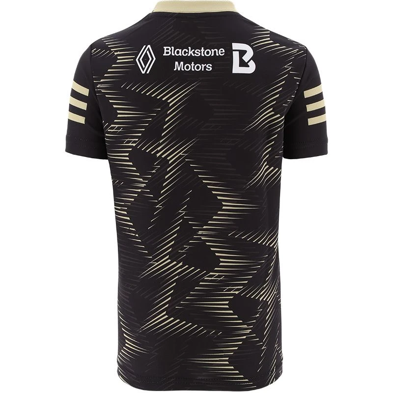 Louth GAA Kids' Short Sleeve Training Top Black / Gold - Image 2