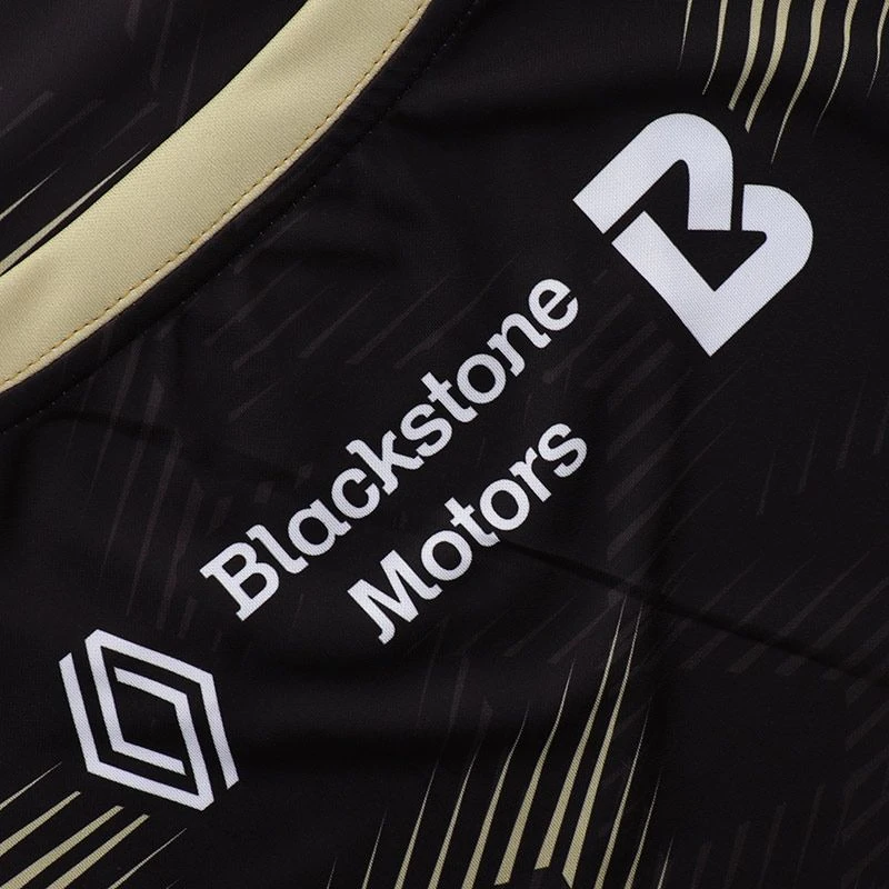 Louth GAA Kids' Short Sleeve Training Top Black / Gold - Image 7