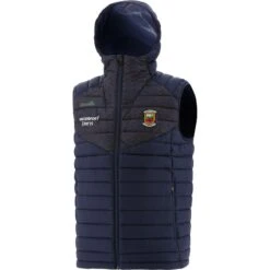 Mayo GAA Kids' Harlem Hooded Padded Gilet Marine / Bottle / Red