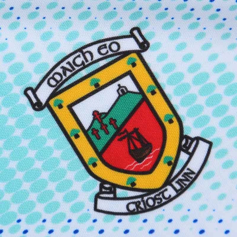 Mayo GAA Kids' Short Sleeve Training Top White / Royal - Image 3