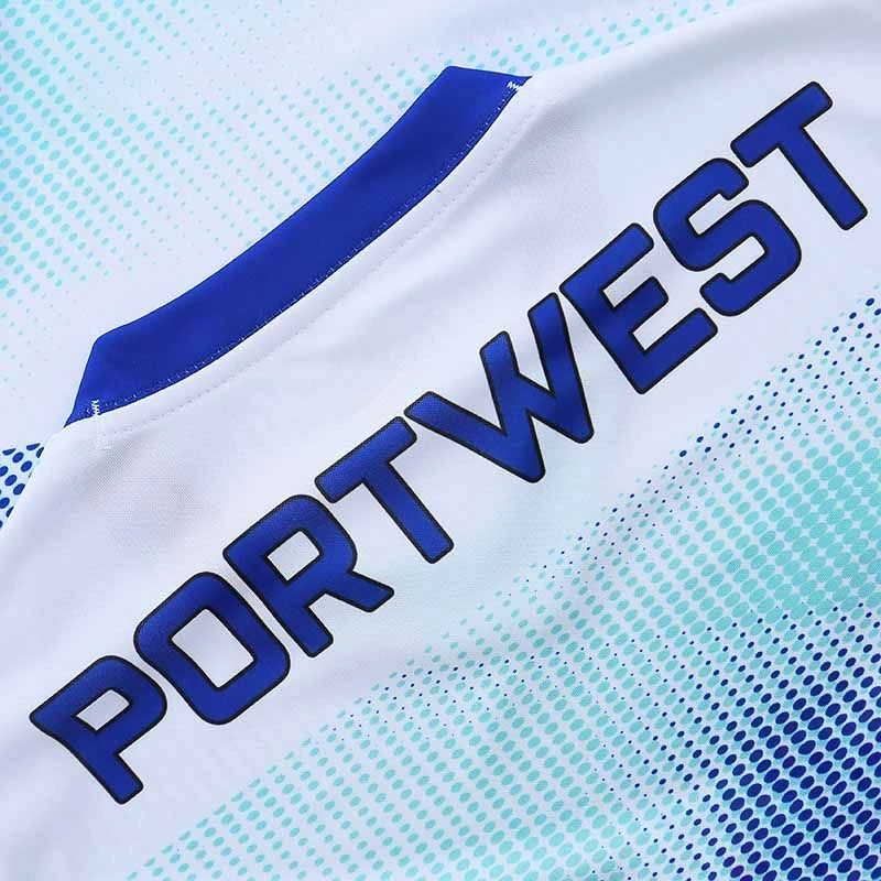 Mayo GAA Kids' Short Sleeve Training Top White / Royal - Image 5