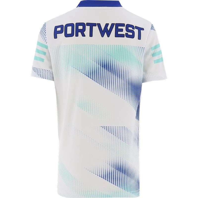 Mayo GAA Kids' Short Sleeve Training Top White / Royal - Image 2