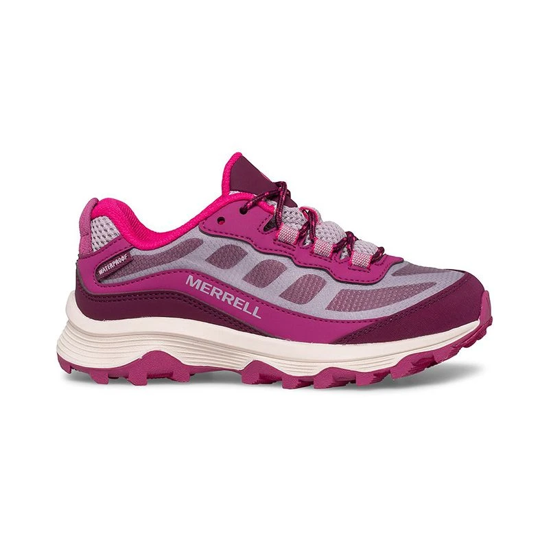 Merrell Kids' Moab Speed Low Waterproof GS Runners Grey / Berry