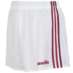 Kids' Mourne Shorts White / Maroon