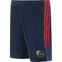 Carlow GAA Kids' Nevada Training Shorts Marine / Red / Bottle