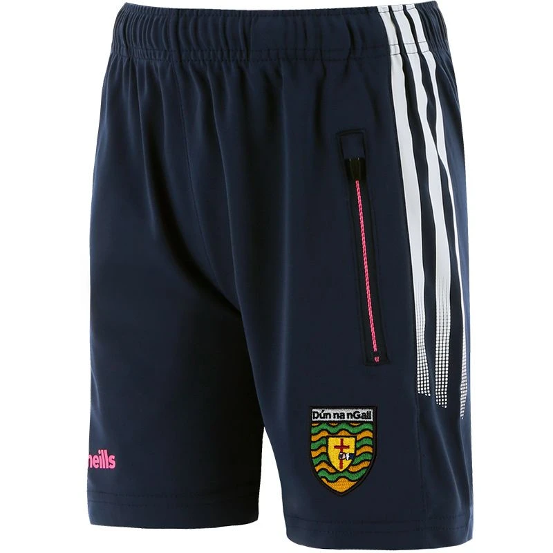 Donegal GAA Kids' Nevada Training Shorts Marine / White / Pink