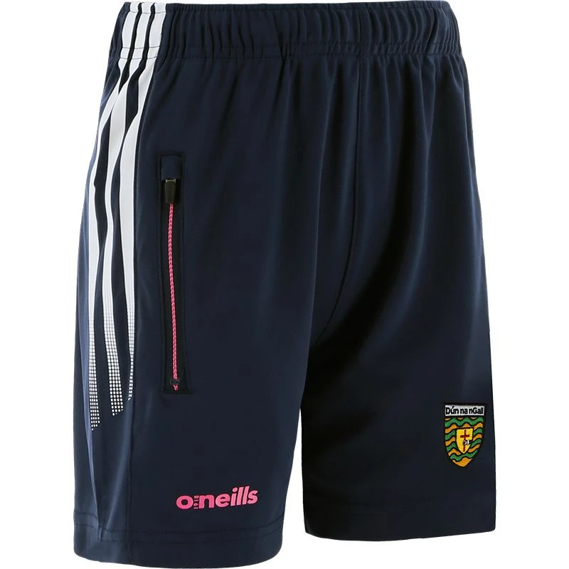 Donegal GAA Kids' Nevada Training Shorts Marine / White / Pink - Image 2
