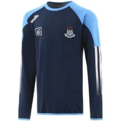 Dublin GAA Kids' Nevada Brushed Crew Neck Sweatshirt Marine / Sky / White