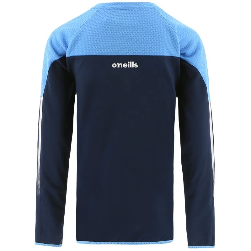 Dublin GAA Kids' Nevada Brushed Crew Neck Sweatshirt Marine / Sky / White - Image 2