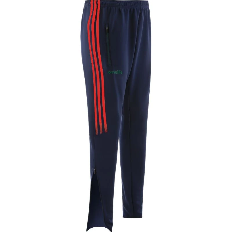 Carlow GAA Kids' Nevada Hybrid Skinny Tracksuit Bottoms Marine / Red / Bottle - Image 2