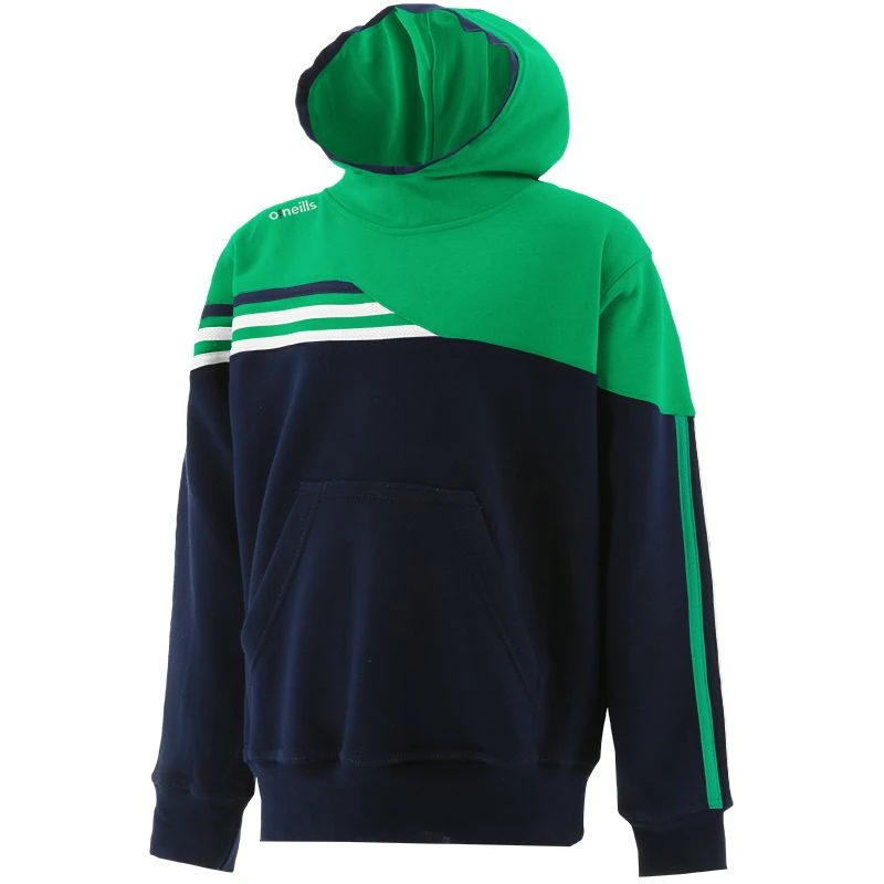 Kids' Nevis Fleece Overhead Hoodie Marine / Green / White