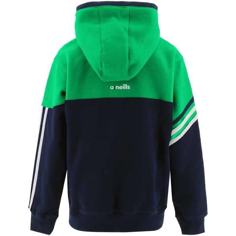 Kids' Nevis Fleece Overhead Hoodie Marine / Green / White - Image 2