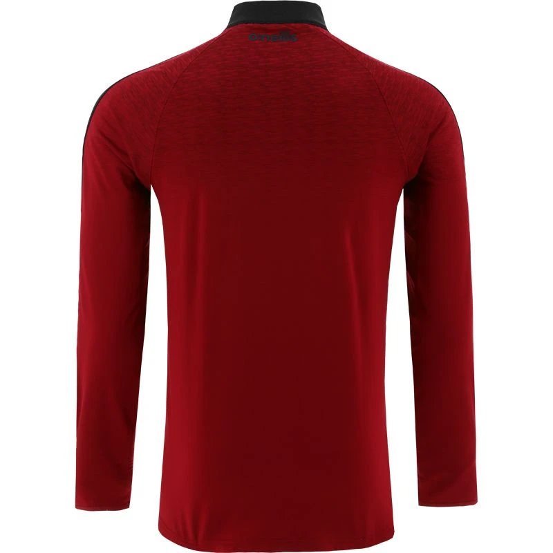 Mayo GAA Men's Ohio Brushed Half Zip Top Red / Black - Image 2