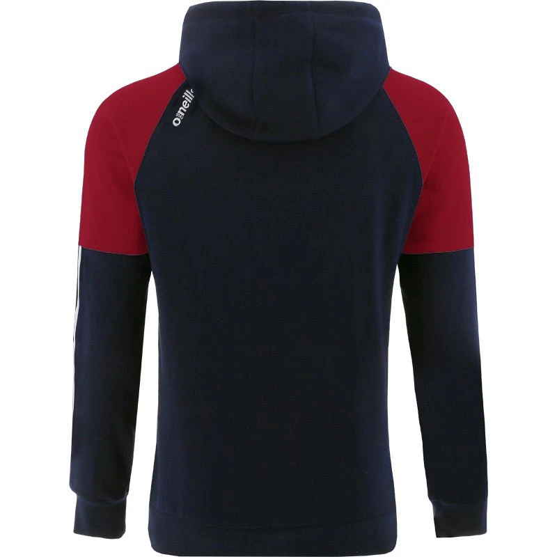 Men's Oslo Fleece Pullover Hoodie Marine / Maroon / White - Image 2