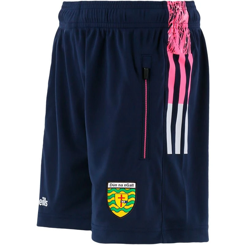 Donegal GAA Kids' Peak Training Shorts Marine / Pink / White