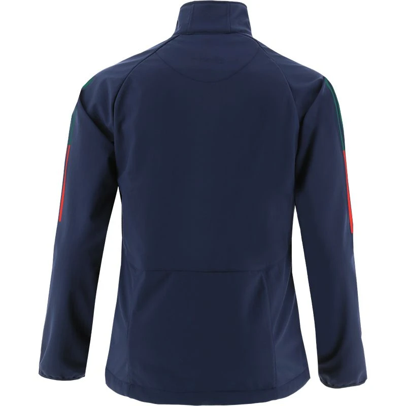 Mayo GAA Men's Peak Soft Shell Full Zip Jacket Marine / Bottle / Red - Image 2