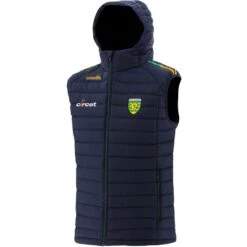 Donegal GAA Kids' Peak Hooded Padded Gilet Marine / Green / Amber